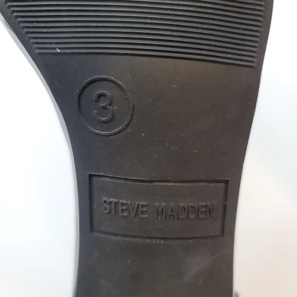 Steve Madden Kids JCarrson Black Patent Block Heel Dress Sandals Girls Size 3M
